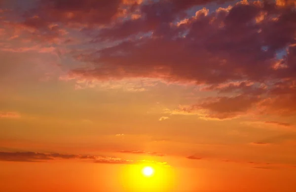 Beautiful View Orange Sky Clouds Sunset — Fotografia de Stock