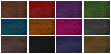 Çok renkli saç örnekleriyle kolaj, afiş tasarımı. Renk paleti