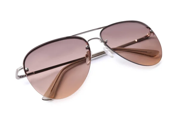 New Stylish Aviator Sunglasses Isolated White — Stock fotografie