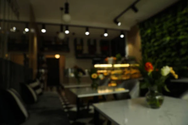 Stylish Cafe Interior Furniture Blurred View — Stock Fotó