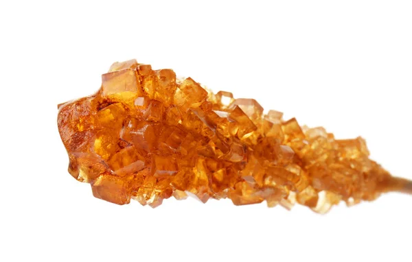 Sugar Crystals Isolated White Closeup Tasty Rock Candy — Stockfoto