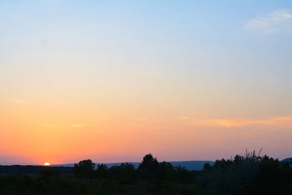 Picturesque View Countryside Landscape Sunset — Foto de Stock