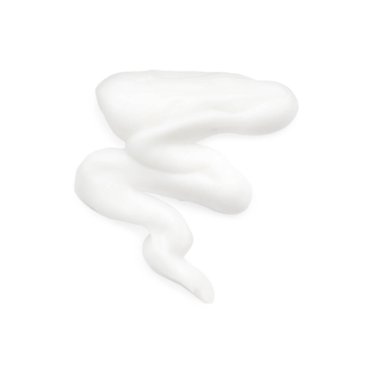 Beyaz arka planda yüz kremi örneği, üst görünüm