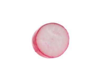 Taze turpun yarısı beyaza izole edilmiş.