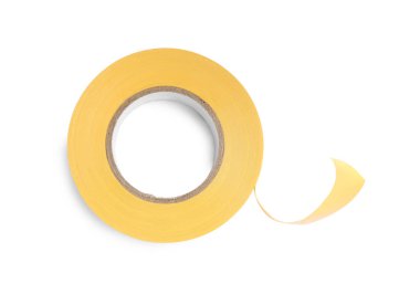 Sarı yalıtkan bant beyaz, üst görünümde izole