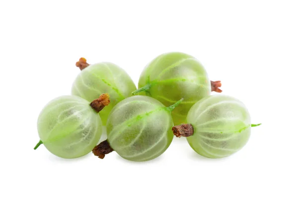 Pile Fresh Ripe Gooseberries White Background — ストック写真