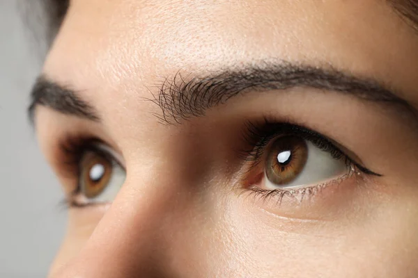 Beautiful Woman Hazel Eyes Closeup View — Stock Photo, Image