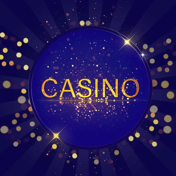 Word Casino Blauwe Achtergrond Bokeh Effect — Stockfoto