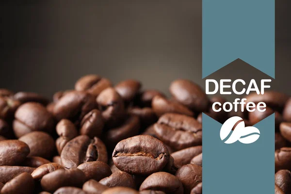 Heap Aromatic Decaf Coffee Beans Closeup — Stockfoto