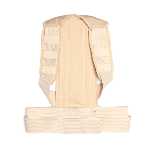 Beige Posture Corrector Isolated White Top View — стоковое фото