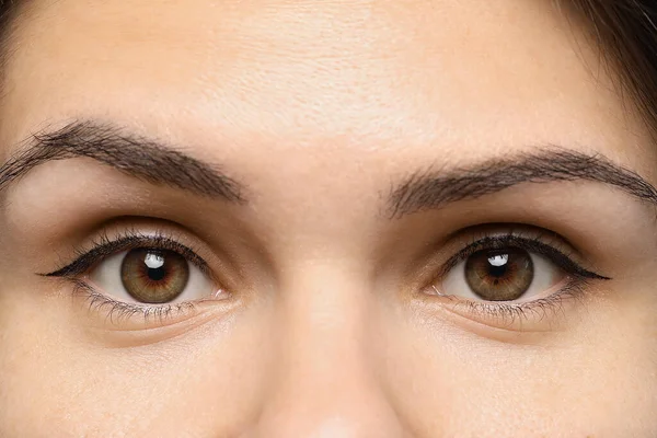 Beautiful Woman Hazel Eyes Closeup View — Foto de Stock