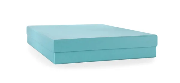 Elegant Turquoise Gift Box Isolated White — Stock Photo, Image