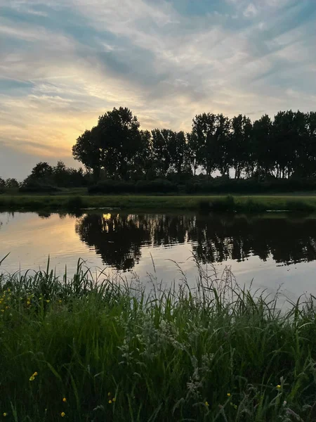 Beautiful View Lake Sunset Picturesque Landscape — Stock Fotó