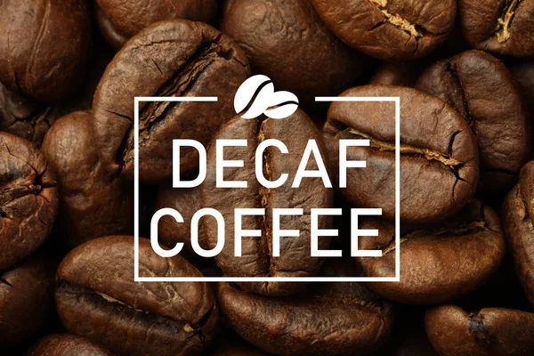 Pile Decaf Coffee Beans Background Closeup — Stockfoto