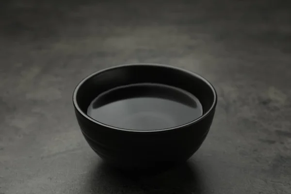 Black Bowl Water Grey Table — Fotografia de Stock