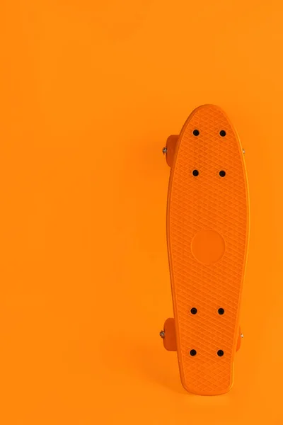 Bright Skateboard Orange Background Space Text — Foto de Stock