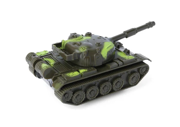 One Toy Military Tank Isolated White — 스톡 사진