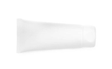 Üst görünümde izole edilmiş el kremi tüpü.