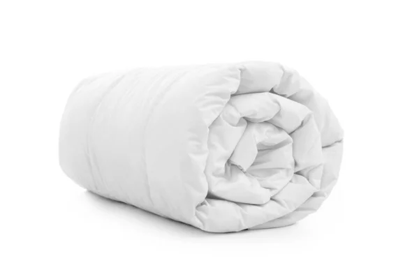 New Soft Rolled Blanket Isolated White — Stock Photo, Image