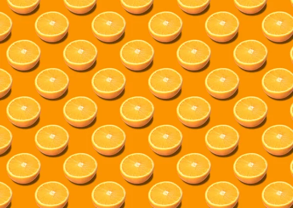 Tasty Fresh Ripe Oranges Orange Background — Stockfoto