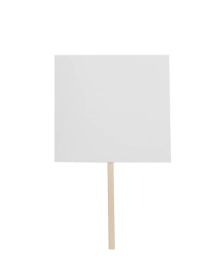 One blank protest sign isolated on white