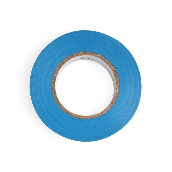 Light Blue Insulating Tape Isolated White Top View — Φωτογραφία Αρχείου