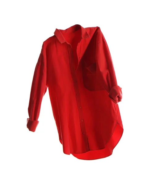 Camicia Rossa Isolata Bianco Vestiti Eleganti — Foto Stock