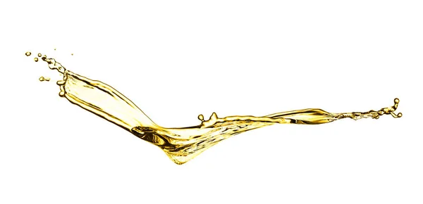Splash Golden Oily Liquid White Background — Stok fotoğraf