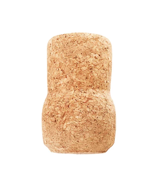 One Sparkling Wine Cork Isolated White — Stockfoto