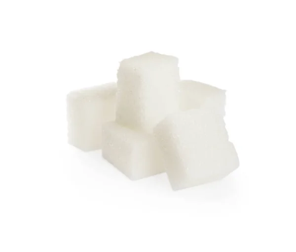 Cubes Refined Sugar Isolated White — Stockfoto