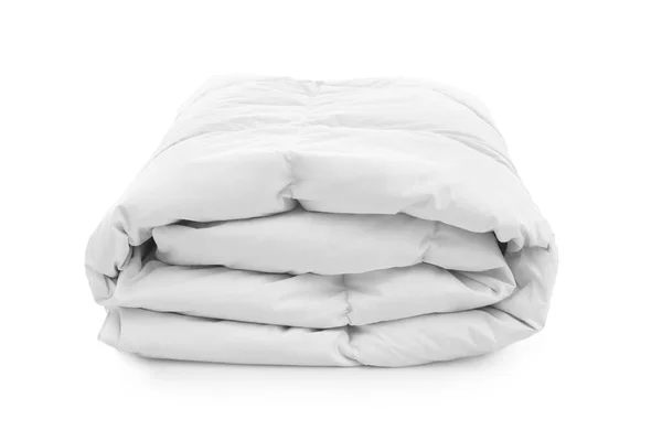 New Soft Folded Blanket Isolated White — Stock Photo, Image