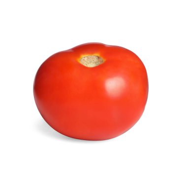Whole ripe red tomato isolated on white