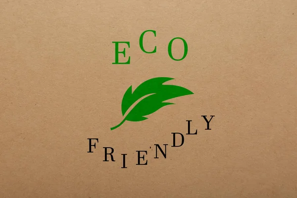 Phrase Eco Friendly Written Cardboard Top View — Stockfoto