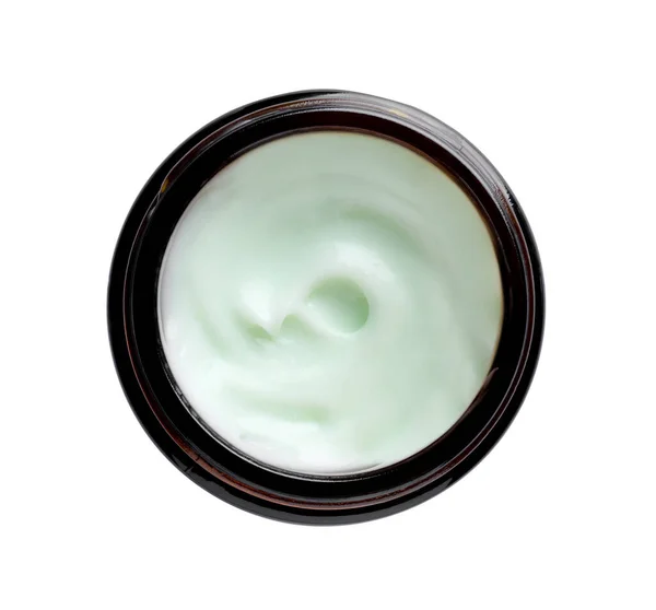 Jar Hand Cream White Background Top View — Φωτογραφία Αρχείου