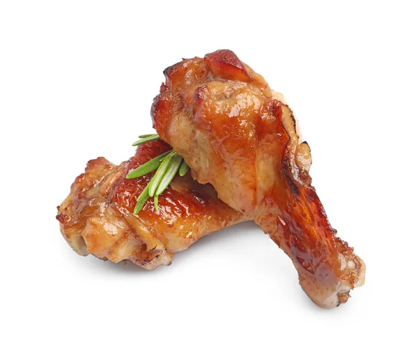 Delicious Fried Chicken Wings Isolated White Background — 图库照片