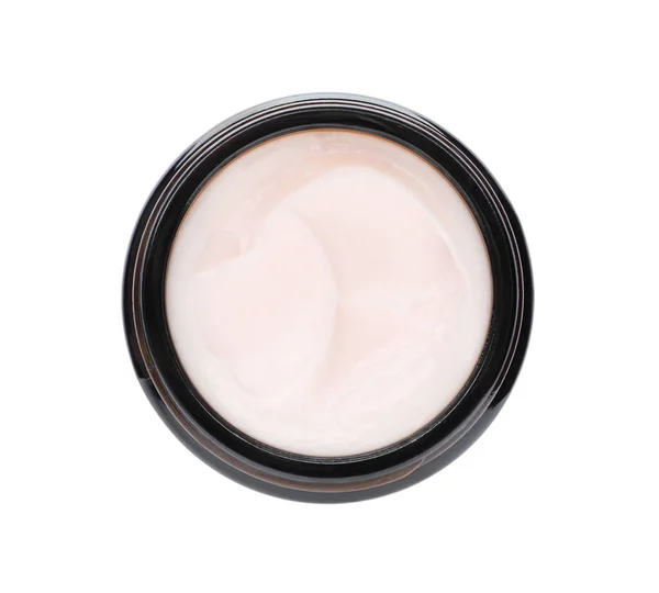 Jar Face Cream Isolated White Top View — стоковое фото