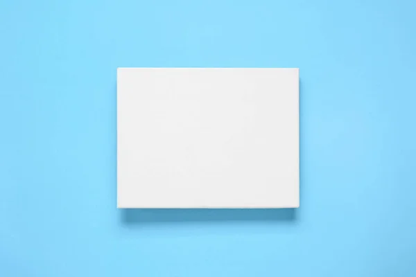 Blank Canvas Light Blue Background Top View Space Design — Stock fotografie