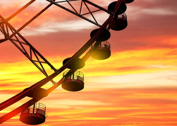 Beautiful Large Ferris Wheel Outdoors Sunset — Zdjęcie stockowe