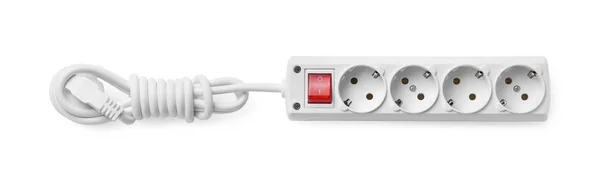 Power Strip Isolated White Top View Electrician Equipment — ストック写真