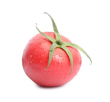 Beyaz zemin üzerinde taze kırmızı domates