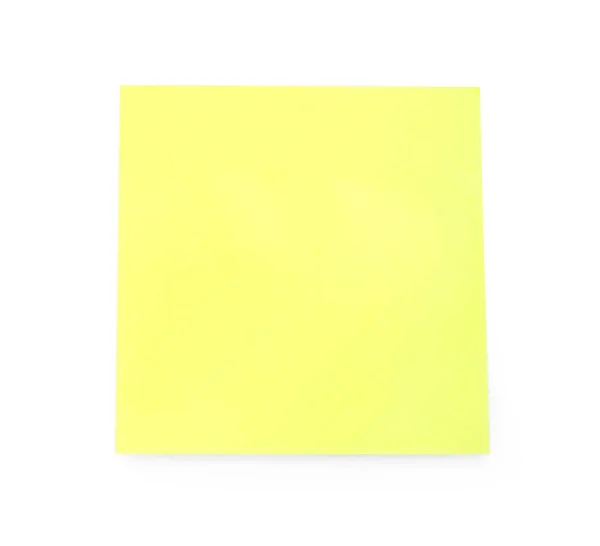 Κενό Κίτρινο Κολλώδες Σημείωμα Που Απομονώνεται Στο Λευκό Χώρος Για — Φωτογραφία Αρχείου