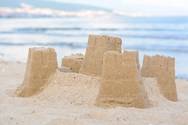Beautiful Sand Castle Beach Sea — Fotografia de Stock