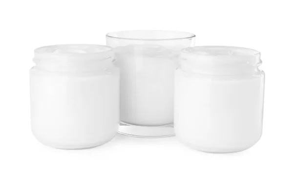 Jars Face Cream Isolated White — стоковое фото