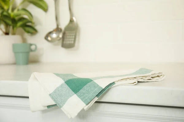 Clean Towel White Countertop Kitchen — Fotografia de Stock