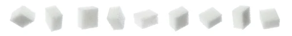 Set Cubes Sugar White Background Banner Design — 스톡 사진