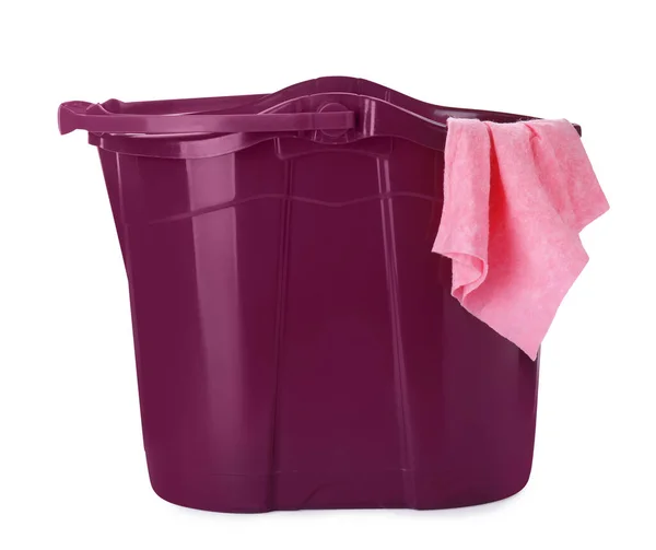 Purple Bucket Rag Isolated White — Zdjęcie stockowe
