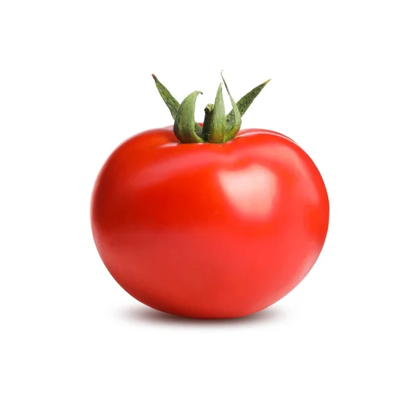 Whole Ripe Red Tomato Isolated White — Φωτογραφία Αρχείου