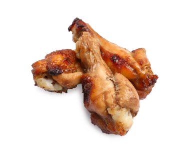 Delicious fried chicken wings isolated on white background