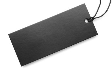 Cardboard tag with space for text isolated on white, top view