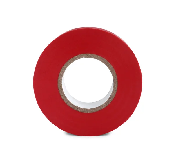 Red Insulating Tape Isolated White Electrician Supply — ストック写真